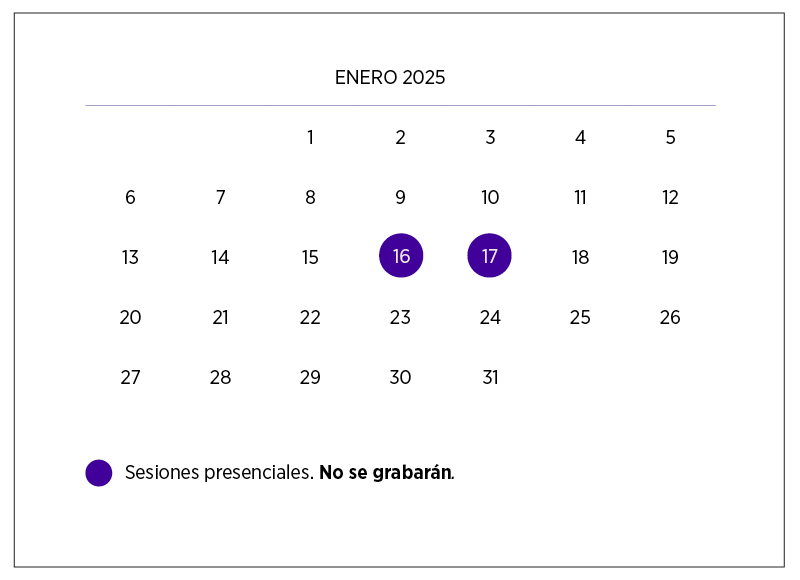 calendario del curso