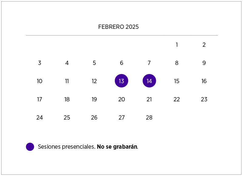 calendario de sesiones