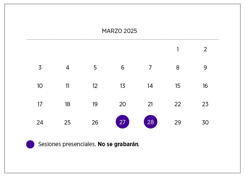 calendario de sesiones