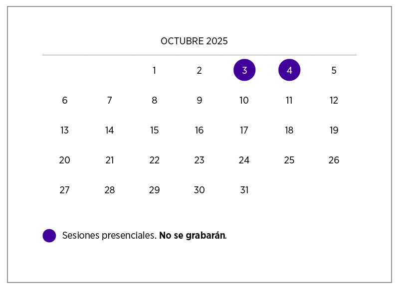 calendario de sesiones